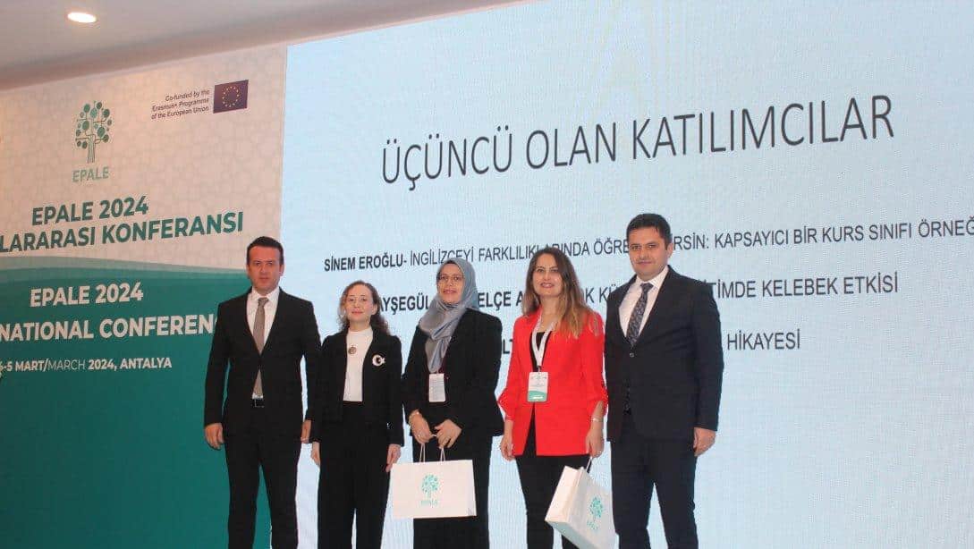EPALE-4 Projesi Kapsamında Gerçekleştirilen Blog Yarışmasında  Türkiye 3.sü Öğretmenimiz Antalya ' Da Ödülünü Aldı.