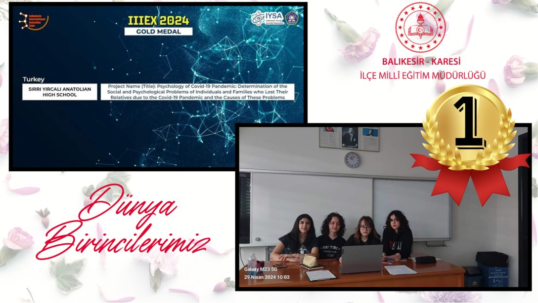 Sırrı Yırcalı Anadolu Lisesi Öğrencilerinden Dünya Birinciliği Derecesi...